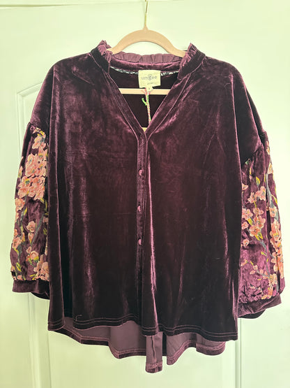 Plum Velvet 3/4 Sleeve Top