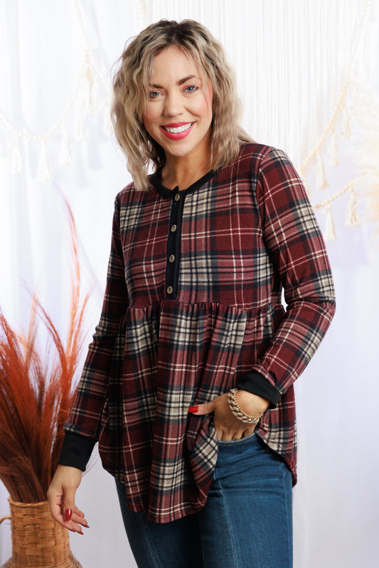 Boysenberry Plaid Babydoll