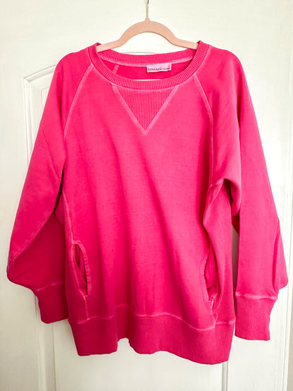 Zenana Pigment Dyed French Terry Pullover