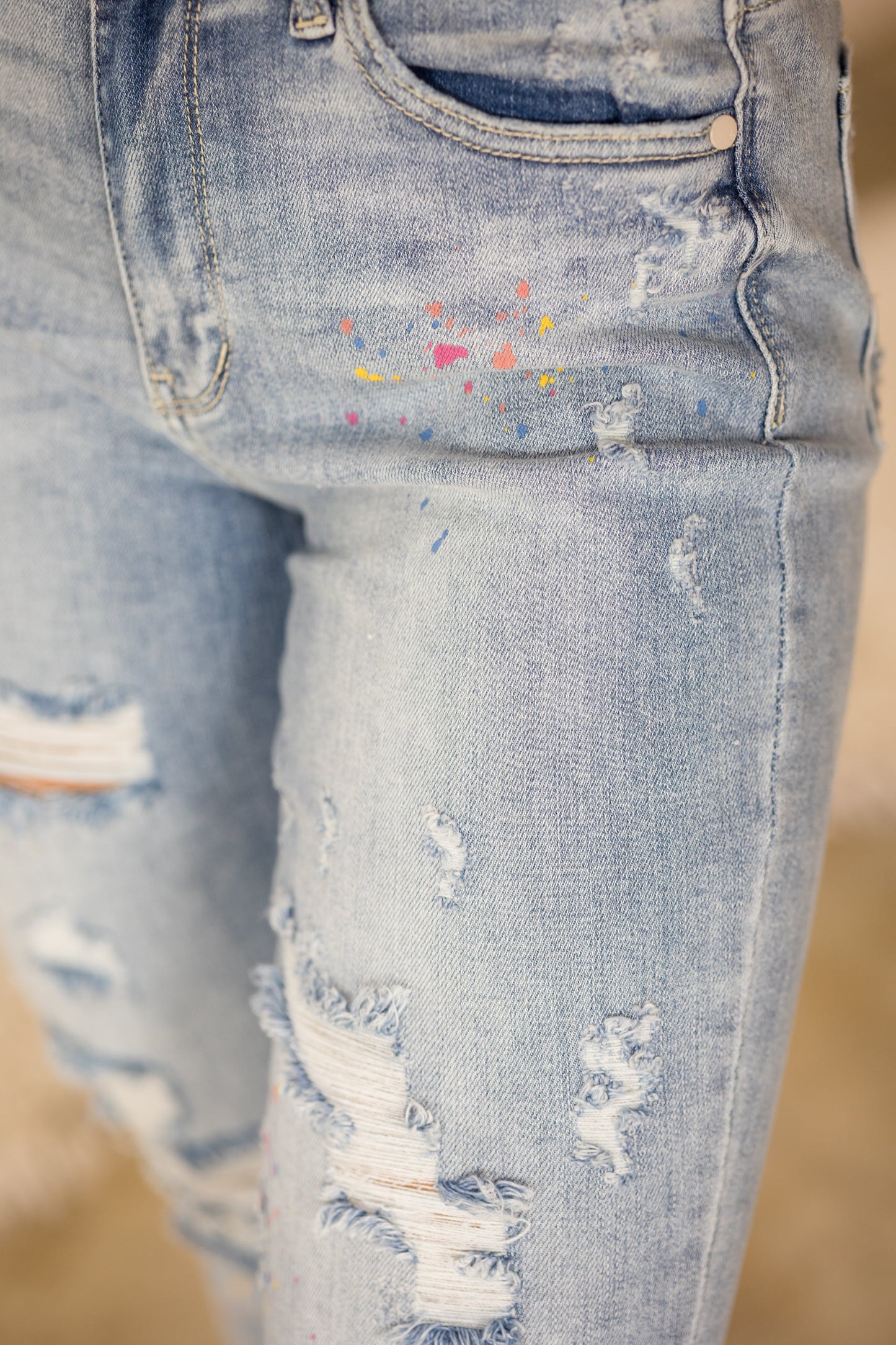 Party Paint Splatter Judy Blue Boyfriend Jeans